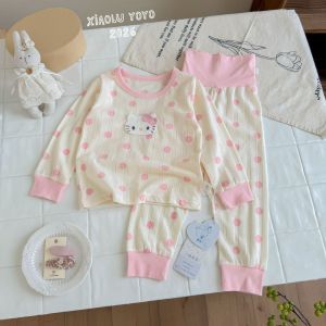 [Jacquard thoáng khí] FAWN mềm trẻ em bông bộ đồ ngủ nam nữ eo cao bụng bảo vệ quần áo nhà máy điều hòa quần áo