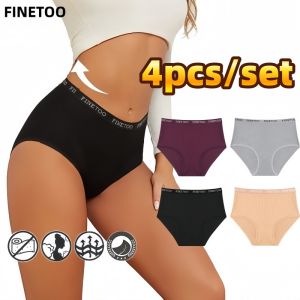 FINETOO High Waist Panty for Women Plus Size Tummy Control Underwear Cotton Stretchable Panties Briefs Breathable Lingerie Underpants