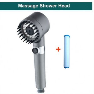 Handheld Showerhead with filter cartridgeHigh Pressure 4 in 1 Massage Shower Head With 3 Spray Modes Universal interface Easy to install 