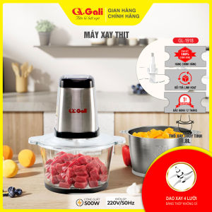 [Rẻ Vô Địch] Máy Xay Thịt Gali GL-1918 Công Suất 500W | Dung Tích 1.8L | Thố Thủy Tinh Lưỡi Dao Inox 4 Cánh