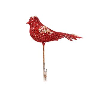 BURNNELL with Sequins and Pearl Christmas Glitter Bird Clip Hollow Foam Christmas Tree Hanging Bird Gorgeous Clamp Fixed Sequined Holiday Hanging Accent Parties