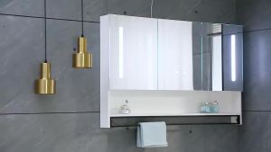 Smart Bathroom Mirror Cabinet for Bathroom Wall-Mounted Vanity Mirror Washstand Mirror Anti-Fog with Installation Kit and Storage