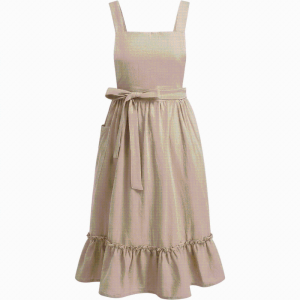 TEA7146 Solid Color French Pastoral Apron Vintage Ruffled Hem Retro European Apron Kitchen Clothes Artistic Kitchen Apron Garden Work