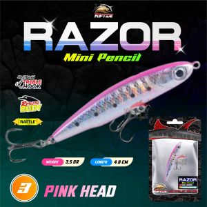 UMPAN PANCING RIPTIDE RAZOR MINNOW PENCIL BERAT 3.5 GR PANJANG 4.8 CM