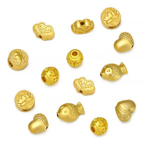 4-5Pcs Alloy Peach Heart Charms Beads Xiangyun Goldfish Pendant for Jewelry Making DIY Bracelet 2022 Chinese New Year Handmade Craft Accessories