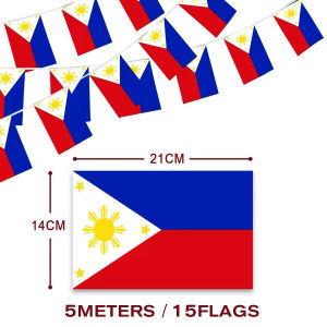 Philippine Flag Banner String Flag Pennant Banners For School Sports National Day Decoration and Independence Day
