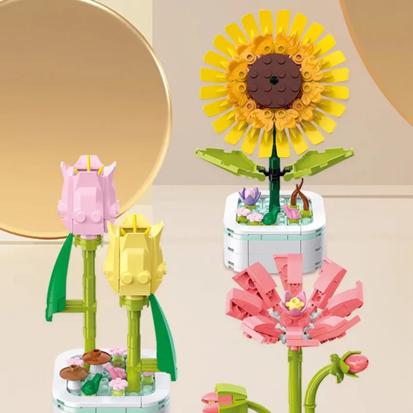 ❤️【Same Day Delivery】Sunflower Bouquet Building Block Kit DIY
