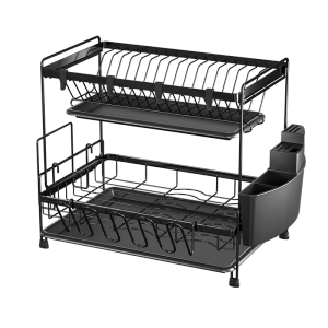 [Local Seller] Black Mix & Match Modular Dishrack DIY BTO Modern Style 拆装双层碗碟架全套