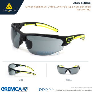 Delta Plus ASO2 Smoke Safety Glasses Eye Protection Anti Mist Anti Scratch UV400 Sport Design