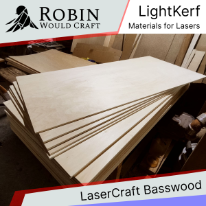KrigKrafts - LightKerf LaserCraft Basswood (Lindenwood) Sheets Panels for Handicraft Laser Engraving Cutting and Pyrography