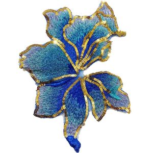 FLYING Big Sequin Flower Applique Sew on DIY Embroidered Applique Creative Mesh Applique 3D Flower Embroidery Patches
