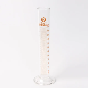 GRADUATED CYLINDER WITH ROUND BASE AMBER PRINT