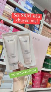 Set Sữa Rửa Mặt Dưỡng Ẩm o h u i Mi racle Moisture Cleansing Foam 200ml +100ml