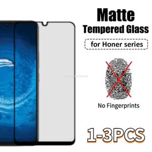 1-3Pieces Screen Protector For Honor X9 X8 X8A X7 X7A X6 X5Plus HonorX 4G 5G 2023 Black Matte Frosted Anti Fingerprint Full Cover Black Tempered Glass Front Film Ultra Slim