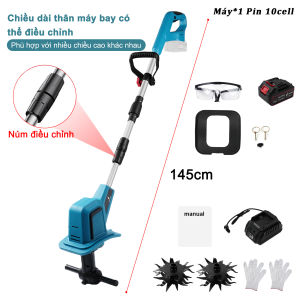 máy xới đất mini cầm taymáy xới đất nông nghiệpmáy xới đất vườn cầm tay pin 10cell - chiều dài có thể kéo dàilõi đồng 100%