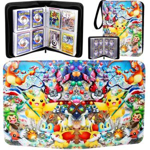 LOVWK Christmas Gift Kid 400pcs Models Pokémon Card Album Charizard Card Book Pikachu Collection Holder Cartoon Anime List Toys Pokemon Cards Album Collection Folder Game Card Holder Binder Pikachu Charizard Collection