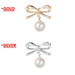 Bros Pakaian Bentuk Geometri Bross Elegan Untuk Wanita Blazer Syal Gaun Perhiasan Peniti Pengait Pengecil Lingkar Pinggang Bentuk Pita Fashion Untuk Wanita AVVET