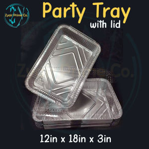 Party Aluminum Tray with Lid (12in x 8in x 2in) 10pcs