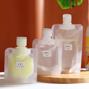 ถุงเก็บของโลชั่นแชมพูผิวด้านแบบใสกระเป๋าจัดระเบียบเครื่องสำอางแบบฝาพับขนาดเล็กพกพาได้สำหรับเดินทางน้ำหอมน้ำมันหอมระเหย0มล./50มล./100มล.