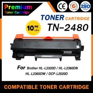 HOME Toner รุ่น TN2480/TN2460/DR2455/DR-2455 For Brother HL-2370DN/L2375DW/L2385DW/ DCP-L2535DW/L2550DW/MFC-L2715DW/L2750DW/L2770DW/L2710DW/10ตลับ