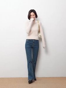 Womens Long Sleeve Turtleneck Cozy Knit Sweaters Casual Mock Neck Loose Pullover Sweater Tops