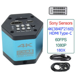 Real 4K HD 60FPS Microscope กล้องไมโครสโคปสำหรับซ่อมแล็ปท็อปโทรศัพท์อุตสาหกรรมกล้อง4K HD 3840*2160กล้องอินเตอร์เฟซ Sony COMS HDMI Type-C