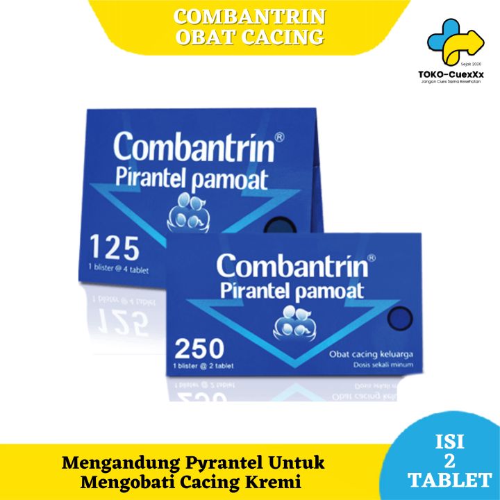 COMBANTRIN TABLET OBAT CACING DENGAN KANDUNGAN PIRANTEL PAMOAT - 1 STRIP 2 TABLET
