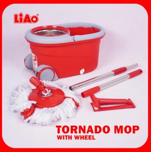 LIAO Premium 360° Tornado Mop Set with Durable Plastic Bucket and Rotating Wheels