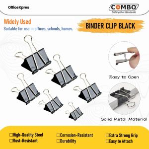 (10 Box) Binder Clip No.105 / Klip Hitam / Klip Kecil / Binder Klip 15mm / Klip Kertas / Penjepit Kertas 105 Combo