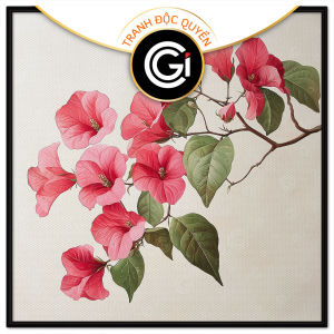 Tranh vẽ hoa giấy. Tranh treo tường dán tường sơn dầu tranh trí canvas. CGI-1427