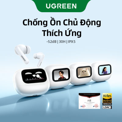 Tai nghe Bluetooth UGREEN T6 Magic EchoBuds in-ear smart touch screen Bluetooth 5.4 headset ANC+ENC Hi-Res -52dB ANC Quà khử tiếng Quàồn Màn hình cảm ứng trong tai không dây Thể thao Thích hợp cho Apple Huawei Xiaomi Model:55137