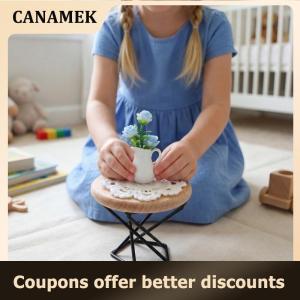 【 CANAMEK 】 1 12 Dollhouse Mini Round Coffee Table Furniture With Vase Ideal For DIY Living Room Or Study Home Scene Decor
