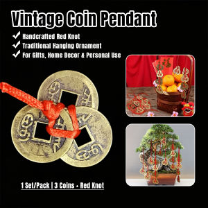 Onisa Traditional Chinese Style Metal Coin Hanging Ornament for Home Car Shop Decorations