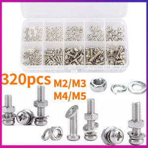 M2 M3 M4 M5 Bolts Nuts Assortment Kit Metric Machine Screws Flat Washers