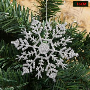 NAELIN 12Pcs Nhiều màu sắc Bông tuyết vàng Nhựa tuyến 10/12/16 cm Trang trí nhà cửa Trang trí cây thông Noel màu trắng Dành cho Giáng Sinh Quyến Rũ