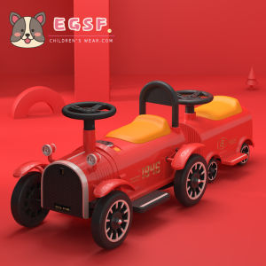 Childrens Electric Train Can Take Two-person Toy Car Dual-drive Rechargeable Retro StrollerToddler Ride on Toy