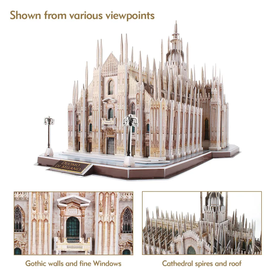 Cubicfun 3d Puzzles Milan Cathedral Architecture Model National Geographic  Italy Church Jigsaw Building Kits Toy For Adults Kids