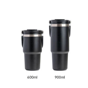 Stainless Steel Handheld Thermos Insulated Vacuum Tumbler Hot Cold Mug Bottle with Straw Handle Botol Air Tahan Panas Sejuk