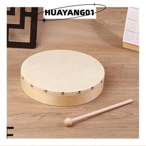 HUAYANG01 [2023 new HOT FASHION] Frame Drums 4 6 7 8 9 10 Inch Hand Drum Wood Drum With Drum Stick Set Musical Game Kids Educational Toy Percussion Instrument
