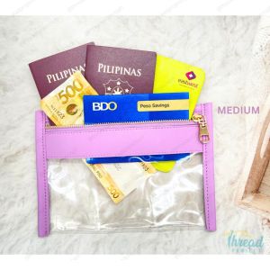 Passport Holder Travel Organizer Vanity Kit High Quality Transparent Pouch Organizer Leather Pouch PVC Thread Projects