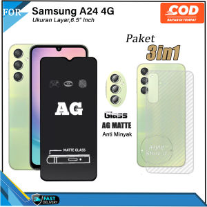Promo 3in1 Tempered Glass Ceramic Privacy Samsung A24 4G A34 5G A54 5G M14 5G Anti Spy Full Layar