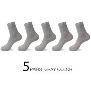 Fuguiniao High Quality Casual Mens Business Socks For Men Cotton Brand Sneaker Socks Quick Drying Black White Long Sock 5 Pairs