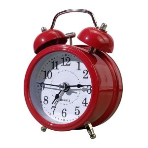 YERZ 3in Classical Alarm Clock Creative Super Loud Bell Alarm Clock Study Metal Frame Time Planning Clock Home Decor