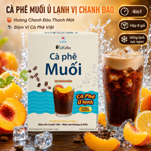 Cà Phê Muối Hòa Tan SaltCoffee Ủ Lạnh Vị Chanh Đào Cafe 4 In 1 Thơm Mát ( Hộp 9 Gói) - Dr Muối