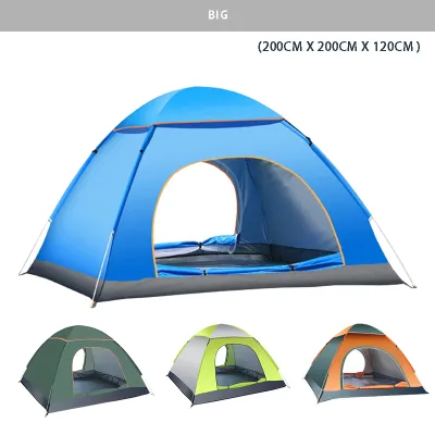 《 𝟱 𝗠𝗜𝗡 𝗦𝗘𝗧𝗨𝗣 》Waterproof Auto Pop Up Camping Tent Foldable Hiking Backpack Traveling Outdoor Sleeping Camp Khemah 露营帐篷