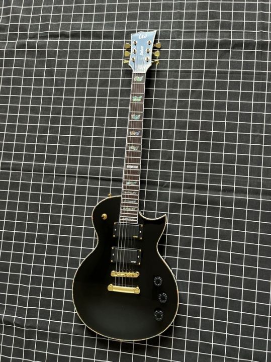 Esp ltd deluxe ec 1000 electric guitar emg pickups black abalone shell