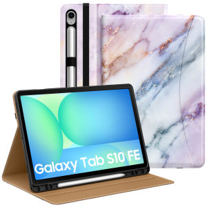 MoKo Case for Samsug Galaxy Tab S10 FE 10.9-Inch 2025 (SM-X520/SM-X526/SM-X526B) with S Pen Holder PU Leather Multi-Angle Stand Case for Galaxy Tab S10 FE with Hand Strap Tablet Protective Cover