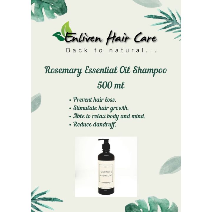 SALE ! Enliven Rosemary Essential Oil Shampoo 迷迭香精油洗发露 500ML Lazada