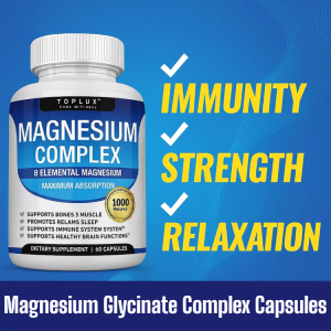 Magnesium Glycinate Complex Capsules for Muscles Bone Jiont Nerves Health Better Sleep Energy Support