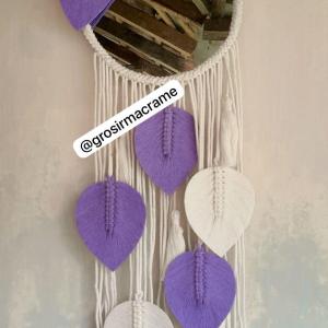 cermin hiasan dinding macrame wall hanging cermin aesthetic